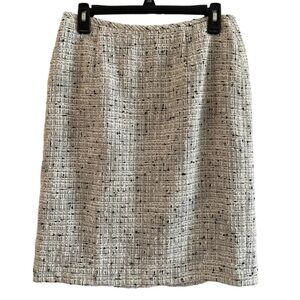 LIZ CLAIBORNE Plaid Tweed Wool Straight Skirt size 8
